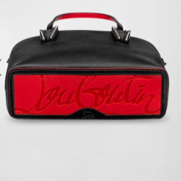 Very Good Christian Louboutin Cabata leather Mini satchel  Black~ MISSING STRAP - Picture 12 of 12